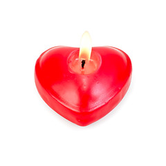 Image showing Hearts one in the form of burning candles