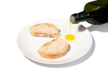 Image showing Bread with olive oil