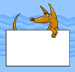 Image showing cartoon dog with board or card