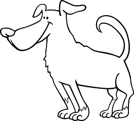 Image showing cute dog cartoon for coloring book