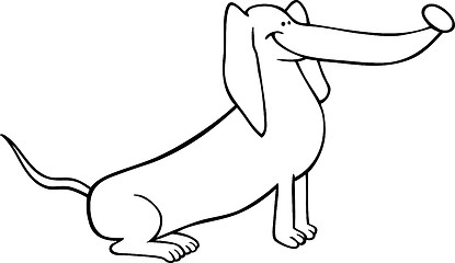 Image showing dachshund dog cartoon for coloring