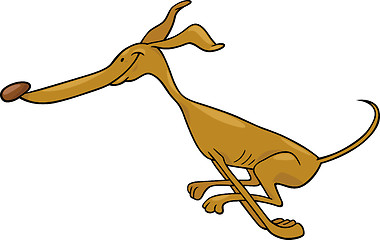 Image showing running greyhound cartoon illustration