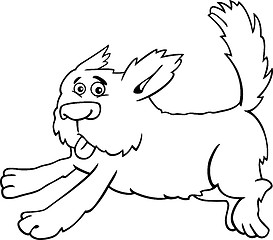 Image showing running shaggy dog cartoon for coloring