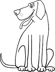 Image showing great dane dog cartoon for coloring