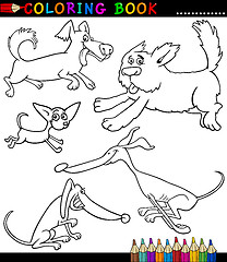 Image showing Cartoon Dogs or Puppies for Coloring Book