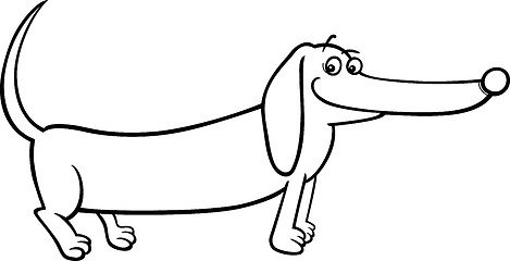 Image showing dachshund dog cartoon for coloring