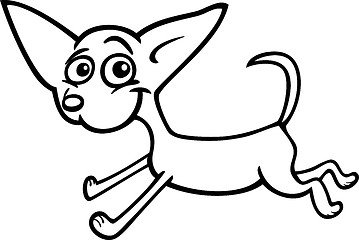 Image showing running chihuahua cartoon for coloring