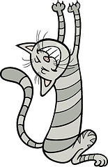 Image showing stratching cat cartoon illustration