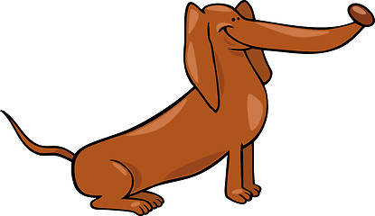 Image showing cute dachshund dog cartoon illustration