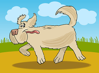 Image showing Running sheepdog dog cartoon illustration
