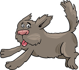 Image showing running shaggy dog cartoon illustration