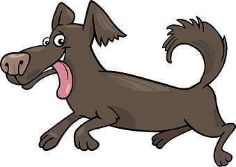 Image showing running little dog cartoon illustration