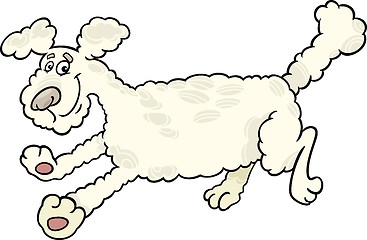 Image showing running poodle dog cartoon illustration