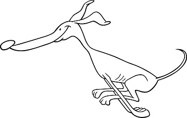 Image showing running greyhound cartoon for coloring