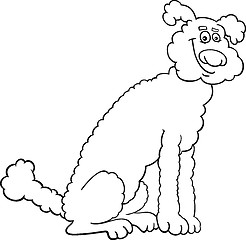 Image showing poodle dog cartoon for coloring book