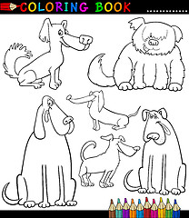 Image showing Cartoon Dogs or Puppies for Coloring Book