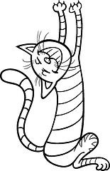 Image showing funny cat cartoon for coloring book