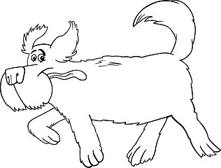 Image showing Running sheepdog cartoon for coloring