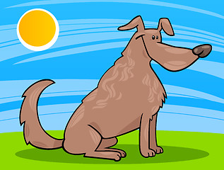 Image showing cute sitting dog cartoon illustration