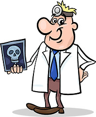 Image showing cartoon doctor illustration with xray