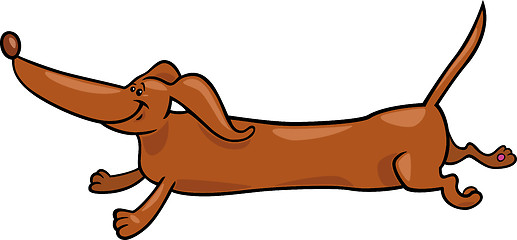 Image showing running dachshund dog cartoon illustration