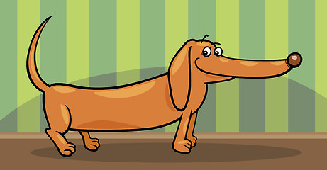 Image showing dachshund dog cartoon illustration