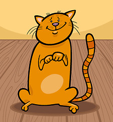 Image showing cute cat cartoon illustration