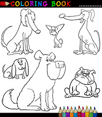 Image showing Cartoon Dogs or Puppies for Coloring Book