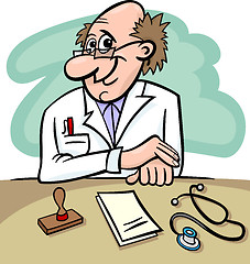 Image showing doctor in clinic cartoon illustration