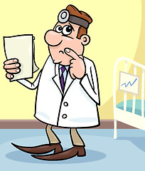 Image showing cartoon illustration of doctor in hospital