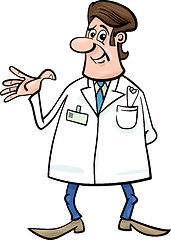 Image showing doctor in white coat cartoon illustration