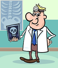 Image showing cartoon doctor illustration with xray