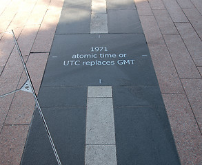 Image showing The prime meridian in Greenwich