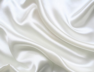 Image showing Smooth elegant white silk as background 