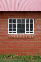 Image showing Vandalised Abandoned Red Brick Building