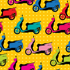 Image showing Comic style scooter pattern