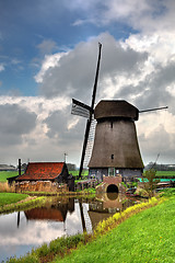Image showing Traditional Dutch Windmill