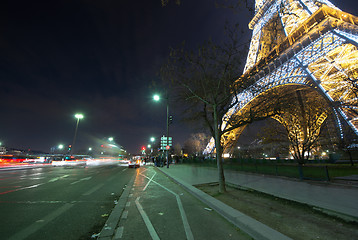 Image showing PARIS - DEC 1: Night show of Eiffel Tower intermittent lights, D