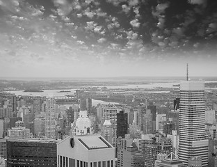 Image showing Beautiful aerial view of Manhattan Skyscrapers - New York City