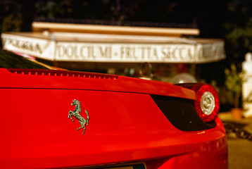 Image showing ROME - NOV 1: Red Ferrari shines at Gianicolo, November 1, 2012 