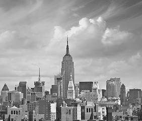 Image showing Wonderful view of Manhattan Skyscrapers with beautiful sky color