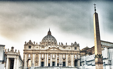 Image showing View from the Saint Peter's Square on the Papal Basilica of Sain