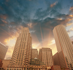 Image showing Beautiful view of Boston buildings from street level