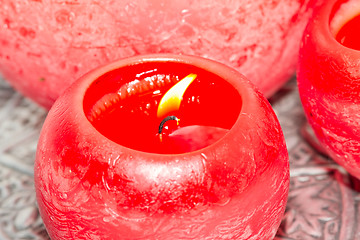 Image showing Close-up of a red candle