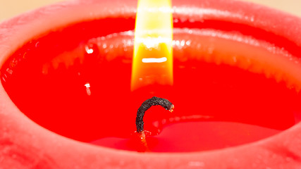 Image showing Close-up of a red candle