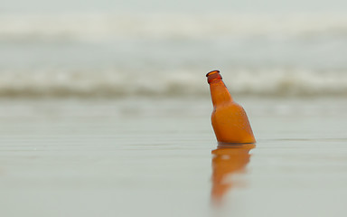 Image showing Beer on the beach