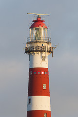 Image showing Red and white lighthouse