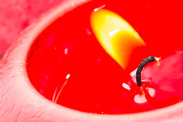 Image showing Close-up of a red candle