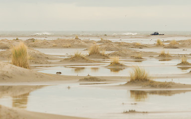 Image showing Low tide at the dunes of Ameland