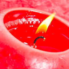 Image showing Close-up of a red candle